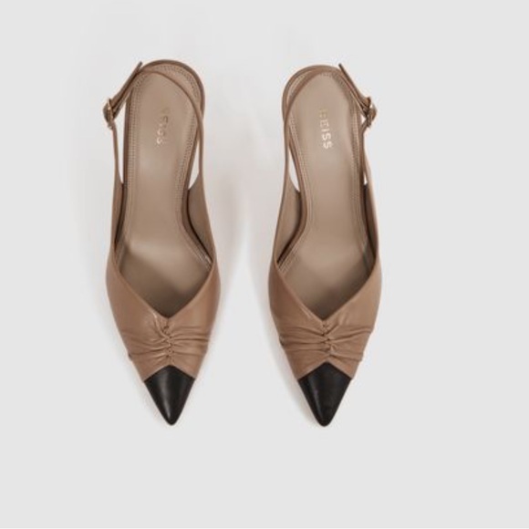 DELILAH
MID HEEL LEATHER
SLING BACK COURT
SHOES Nude size 38 US 8 - Picture 3 of 12